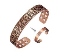 Jeracol Coppr Bracelet for men,99% Solid Pure Copper Magnetic Bracelet with 18Pcs Ultra Strength Magnets,Adjustable Bangle with Gift Box(EYE)