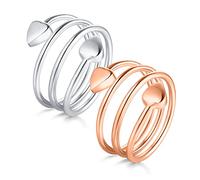 Jeracol Lymphatic Drainage Magnetic Rings for Women,2Pcs Copper Rings with 2X Strong Magnets, Adjustable Size with A Gift Box