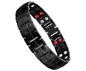 Jeracol Magnetic Bracelet Men,Titanium Steel Magnet Bracelets for Men with Effective 4 Elements,Adjustable Brazaletes Come with Jewelry Gift Box