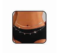 Jerany Seashell Starfish Waist Chains for Women Gold Bikini Belly Chain Beach Bead Layered Body chains, One Size, Non-Precious Metal, No Gemstone