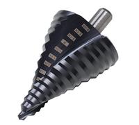 Jerax tools 1/4 to 2-3/8 Inch Step Drill Bit Spiral Grooved Double Fluted, Large M2 High Speed Steel Drill bits for Hole Drilling in Stainless Steel, Copper, Aluminum, Wood, Plastic