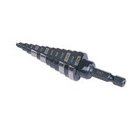 Jerax tools Quick Change Step Drill Bit Double Fluted M2 High speed steel drill bits for hole drilling in Stainless steel, Copper, Plastic, Unibit with highlighted steps and size marks (7/8")