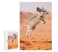 Jerboa Jumping in Desert Sand Jigsaw Puzzle, 1000 PCS, Relaxing Activity for Adults, Versatile Leisure for Adults Who Enjoy Jigsaws, at Home