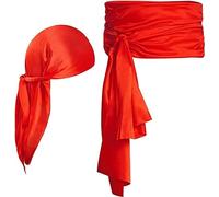 jerbro Medieval Pirate Sash and Pirate Belt for Halloween Renaissance Captain Pirate Costume Carnival Cosplay Fancy Dress (Red)