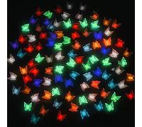JERCLITY 90 Pieces 3D Light Change Color Butterfly Nail Charms Glow in The Dark Nail Butterfly Charms Luminous for Acrylic Nails