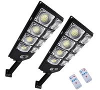 Jercoda 800W Solar Street Light Outdoor, 80000LM IP65 Waterproof Solar Flood Lights with Remote Control, Dusk to Dawn Motion Sensor for Garden, Yard, Pathway