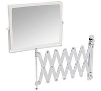 Jerdon J2020C 8.3-Inch Two-Sided Swivel Wall Mount Mirror with 5x Magnification, 30-Inch Extension, Chrome and White Finish