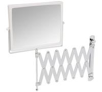 Jerdon J2020C 8.3-Inch Two-Sided Swivel Wall Mount Mirror with 5x Magnification, 30-Inch Extension, Chrome and White Finish