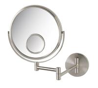 Jerdon Wall Mount Mirror for Bathroom - Makeup Mirror with 10X Magnification and 15X Spot Mirror - Nickel Finish - Model JP7510N