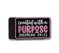 Jeremiah 29:11 Created with a Purpose Morale Patch 3 Inches Funny Christian Quote, Religious, Scripture, Embroidered Hook and Loop Patches for Dog Harness Vest & Backpack Military Uniforms