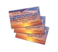 Jeremiah 29:11 Purpose Prayer Card 30 pk 2x3.5” Wallet Size For I Know The Plans I Have For You Christian Bible Verse Scripture Pocket