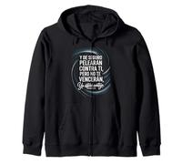 Jeremías 1:19 Spanish - “No Te Vencerán, Yo Estaré Contigo” Zip Hoodie