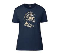 Jeremy Corbyn Lenin Style Soviet Print- Cool Socialist Print Women's T-Shirt Navy