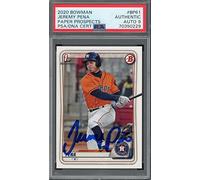 Jeremy Pena 2020 1st Bowman Paper Prospects Signed Rookie Card #BP61 Auto PSA 9