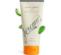 Jeremy’s Razors Shaving Cream for Men - All Natural Shave Cream With Green Tea & Menthol - Rich Lather For Face, Body, Head, Travel, Sensitive Skin & Razor Burn - Men's Grooming (Made in USA, 6 Fl Oz)