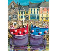 Jeremy Thompson Padstow Boats 40 x 50cm Canvas Prints, Polyester, Multi-Colour, 40x50x3.2 cm
