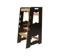 Jerenss Montessori Toddler Learning Tower: Step Stool For Kitchen Helper Kids Toddlers (2-6) Black Natural