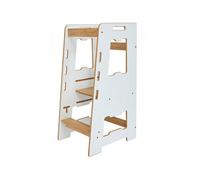 Jerenss Montessori Toddler Learning Tower: Step Stool For Kitchen Helper Kids Toddlers (2-6) White Natural