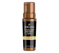 Jergens Sunless Tanning Mousse, Natural Glow Instant Sun, Cruelty Free, Quick Self Tanning Foam, Deep Bronze, 183 g