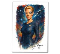 Jeri Ryan Seven of Nine Print, Star Trek Voyager Inspired Artwork, A4 Unframed Watercolor Style Sci-Fi Character Portrait Poster