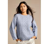 Jerica Blue Wool Cable Knit Diamante Jumper GWD by GEORGE W. DAVIES Blue M