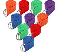 Jerify 10 Pcs Yoga Strap for Stretching Bulk 6ft Exercise Stretch Band with Metal D Ring Adjustable Pilates Non Elastic Yoga Belt for Women Men Physical Fitness Gym Workout Dance (Multicolor)