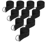 Jerify 10 Pcs Yoga Strap for Stretching Bulk 6ft Exercise Stretch Band with Metal D Ring Adjustable Pilates Non Elastic Yoga Stretch Belt for Women Men Physical Fitness Gym Workout Dance(Black)
