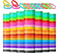 Jerify 200pcs Silicone Bracelet Christian Bracelets Bible Verse Rubber Bracelet Religious Colorful Bands for Party Favors Gifts Prizes (Relief Carving)