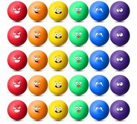 Jerify 30 Pcs 6.3 Inch Dodgeballs Playground Balls Bulk Colorful Emotion Handball Kickball Bouncy Balls for Indoor Outdoor Games Gym Camps Picnic Beach School
