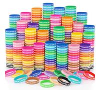 Jerify 400 Pcs Jesus Loves You Silicone Bracelets Bulk, Vintage Color | Christian Wristbands, Bible Verse Rubber Bracelet, Religious Colorful Bands for Party Favors Prizes, Faith Gifts Church Event