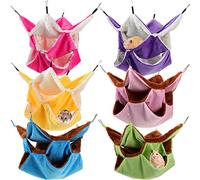 Jerify 6 Pcs 3 Layers Rat Hammock Set Small Animals Hammock Guinea Pig Ferret Hanging Hammocks Hamster Pet Cage Accessories for Chinchilla Sleeping and Playing(Macaron Color)