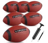 Jerify 6 Pcs Size 7 Composite Leather Footballs Official Size Football Bulk Inflatable Foot Ball with Pump Indoor Outdoor Regulation Highschool College for Training Recreational Play