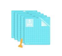 Jerilla 5pcs Cutting Mat for Cricut 12"x12" LightGrip Cutting Mats Set Adhesive Non-Slip Craft Mat for Cricut Maker/Explore One/Air/Air 2 with Scraper