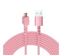 Jerilla Replacement USB Charging Cable for Razer Naga Pro/DeathAdder V2 Pro/Viper Ultimate/Basilisk Ultimate Mouse, 1.8m Nylon Braided Cable, Durable and Quickly Charges - Pink