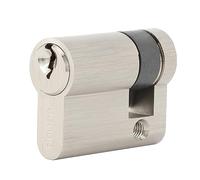 Jeriup Copper Half Cylinder Lock for Wooden Doors, Nickel, Key Lock, 40mm, Single Side Open, Anti-Rust, 3 Yale Keys, 6 Pieces