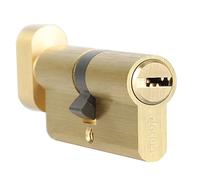 Jeriup Euro Profile Cylinder, Cylinder Lock, Solid Brass, 90mm(40/10/40) with 5 Keys (dimple), Single Open Copper, Anti-Rust Corrosion Resistant Anti-Theft