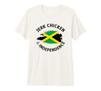 Jerk Chicken & Independence Funny Jamaican Flag Premium T-Shirt