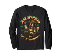 Jerk Sparrow Funny Pirate Chicken Caribbean BBQ Grilling Long Sleeve T-Shirt