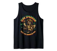 Jerk Sparrow Funny Pirate Chicken Caribbean BBQ Grilling Tank Top