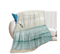 Christian Bible Blanket Psalm 91 Throw Blanket Christian Gifts and Decor Religious Bible Verse Blanket for Women Men Girls Boys Soft Warm Cozy Fleece Blanket for Couch Sofa Bed 50"x40"