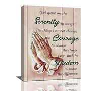jerkboo Scripture Serenity Prayer Wall Art Farmhouse Christian Religious Decor Rustic Hand of God Pictures Canvas Prints Framed Modern Artwork for Living Room Bedroom Bathroom 12''x16''