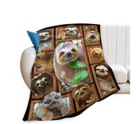 jerkboo Sloth Blanket Throws Sloth Gifts Sloth Throw Blanket for Women Men Kids Adults Soft Warm Cozy Fleece Blanket for Couch Sofa Bed 60""x50""