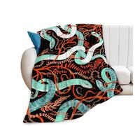 jerkboo Snake Blanket Throws Snake Gifts Snake Throw Blanket for Women Men Kids Adults Soft Warm Cozy Fleece Blanket for Couch Sofa Bed 60""x50""