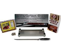 Jerky Maker Cutting Board with Professional Slicing and Carving Knife 8oz Pack of Seasoning and How to Book (1)