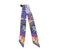 JERLA 100% Mulberry silk Scarf Bag scarf Head Hair Ribbon Handbag Handle wrap Tie Bundle Scarf Neckerchief Scarf for women, Elephant Purple