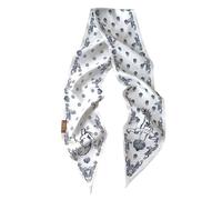JERLA 100% Mulberry silk Scarf Bag scarf Head Hair Ribbon Handbag Handle wrap Tie Bundle Scarf Neckerchief Scarf for women, White Skeleton, 46.46"X4.72"