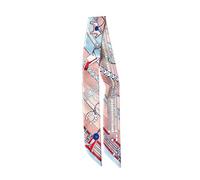 JERLA 100% Mulberry silk Scarf Head Hair Ribbon Bag scarf Handbag Handle wrap Tie Bundle Scarf Neckerchief Scarf for women, Chain Khaki, 33.5"×1.97"