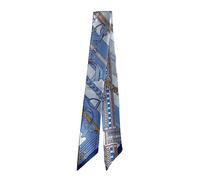 JERLA 100% Mulberry silk Scarf Head Hair Ribbon Bag scarf Handbag Handle wrap Tie Bundle Scarf Neckerchief Scarf for women, Bridle Blue