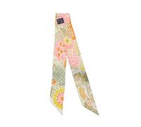 JERLA 100% Mulberry silk Scarf Head Hair Ribbon Handbag Handle wrap Tie Bundle Neckerchief Scarf for women, Flower Yellow, 33.5"×1.97"