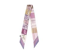 JERLA 100% Mulberry silk Scarf Head Hair Ribbon Handbag Handle wrap Tie Bundle Neckerchief Scarf for women men, Horse Purple, 33.5"×1.97"
